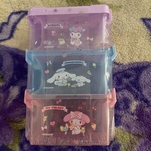 Sanrio Pastel Stackable Character Storage Boxes - Pink, Blue, Purple
